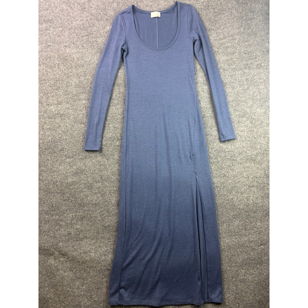 Wilfred Free Maxi Dress Womens XS Long Sleeve Scoop Neck Side‎ Slit Heathered